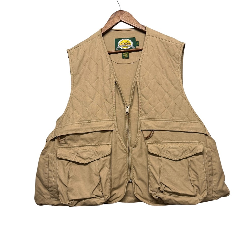 Cabelas Hunting Vest Mens XL Fishing Canvas‎ Utility Game Bag Quilted Gorpcore